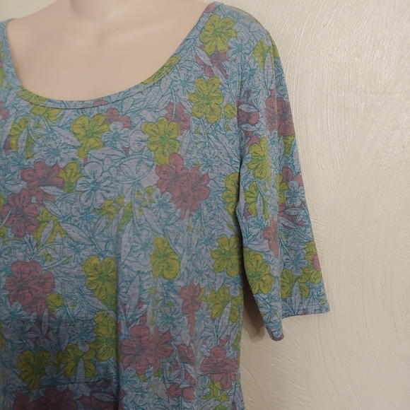 LuLaRoe Gray Blue Floral Nicole Dress Size Womens 3XL 26-28 NEW - Picture 5 of 10